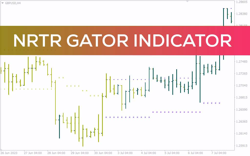 شناسایی بازگشت‌های احتمالی با سیگنال‌های معاملاتی NRTR Gator بر اساس نظریه Nick Rypock Trailing Reverse برای MT4