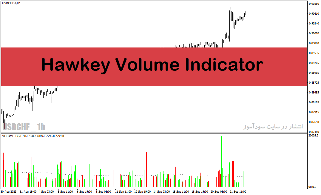 اندیکاتور حجم معاملات فارکس با نام Hawkeye Volume Indicator در متاتریدر4
