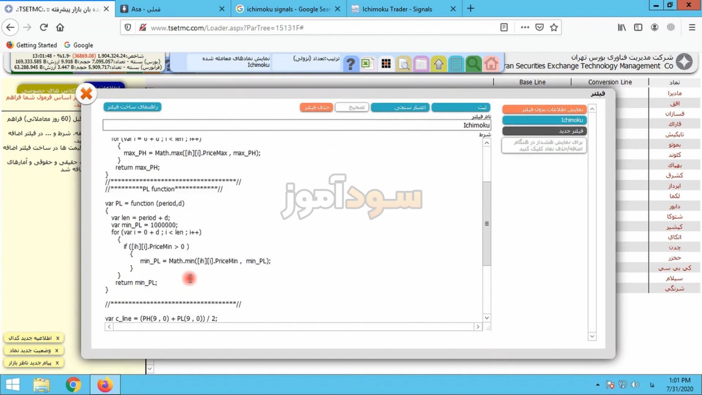 فیلتر سیگنال خرید ایچیموکو از اقای ابراهیمی | سود اموز